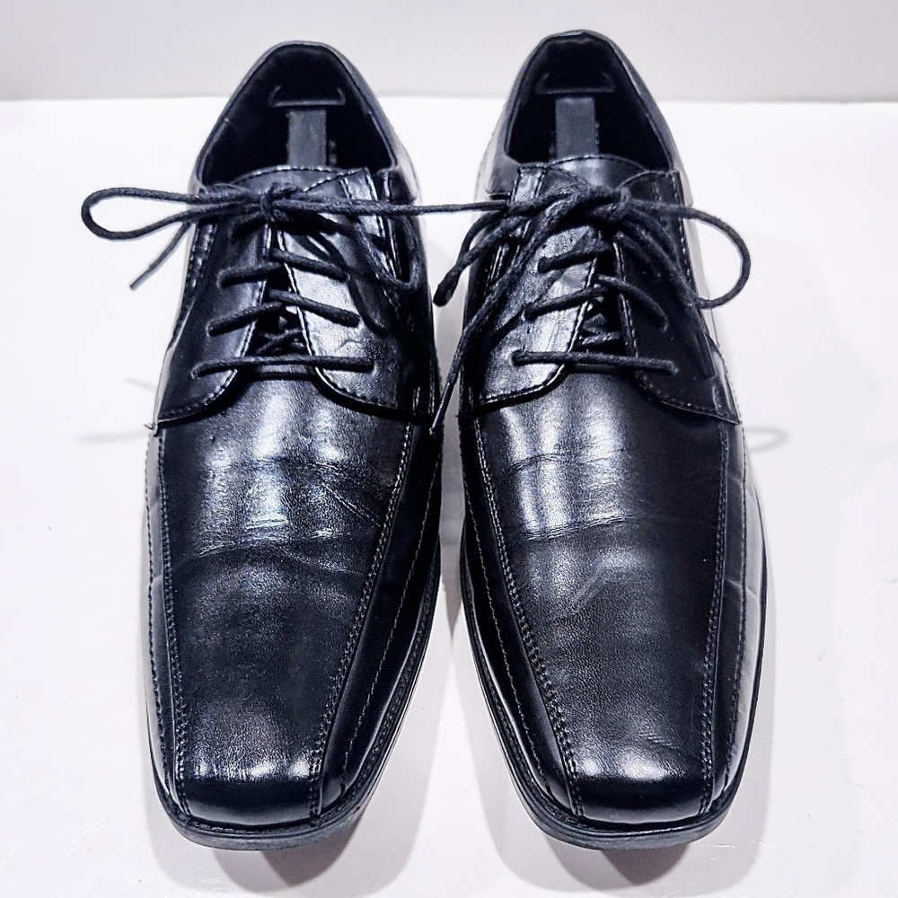 Reaction Kenneth Cole Ultra Slick Mens Size 11.5 M Black Man-made Dress Lace-Up